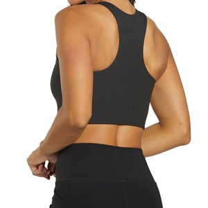 เสื้อชั้นในกีฬาแบบ U-Neck Racerback สำหรับผู้หญิง ระบายอากาศได้ดี แห้งเร็ว เหมาะสำหรับโยคะ ลายสก็อต สไตล์เรียบง่าย รองรับด้านหน้าสูง - Product Image 3