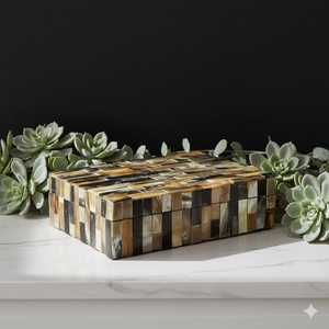 Handmade Natural Buffalo Horn Inlay Jewelry Box – Elegant Decorative Natural Horn Organizer for Jewelry & <b>Watches</b> - Product Image 3