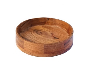 ชามสลัดไม้อะคาเซียชามสลัดทำด้วยมือแบบคลาสสิกสำหรับเก็บผลไม้เครื่องใช้ในบ้านจากอินเดียงานหัตถกรรมคุณภาพ - Product Image 5