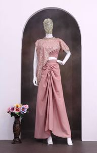 Lehenga Choli de Seda Crepe Premium Estilo Boutique Indio, Traje Tradicional para Fiestas y Bodas, Ropa Festiva para Mujer con Bordado y Lentejuelas - Product Image 5