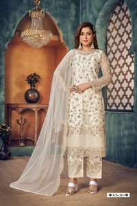 Salwar Kameez Moderne Semi-Cousu en Tulle Brodé pour Femme, Idéal pour Mariage, Diwali, Fête et Bal de Promo - Product Image 5