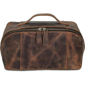 Bolsa de Cosméticos de Viaje de Cuero al por Mayor con Cierre y Compartimentos en Capas, Impermeable y Portátil, Opción de Logotipo Personalizado en Venta - Product Image 1