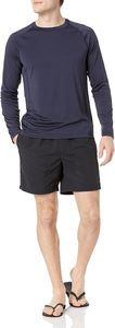 Women's Long Sleeve Rash Guard Solid Navy 100% Polyester Quick Dry <b>Swim</b> <b>Top</b> - Product Image 6