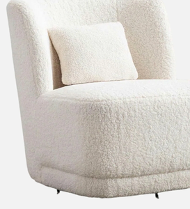 Luxury Cream Boucle Lounge Chair Modern Accent Armchair Upholstered Soft Comfortable Living Room Bedroom Hotel Furniture - Product Image 5