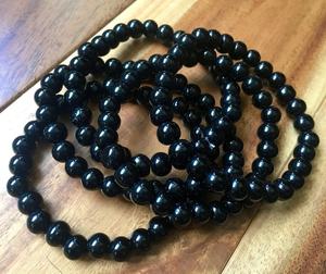 Pulsera Elástica de Obsidiana Negra Grabada, Diseño de Moda, para Hombre y Mujer, Cristal Natural Pulido, Diseño de Amuleto del Amor, Energía para el Regreso a Clases - Product Image 2