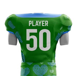 Vente en gros de nouveaux uniformes de football américain personnalisés, 100% polyester, séchage rapide, respirant, impression sublimée, équipe Lamar Jackson - Product Image 4