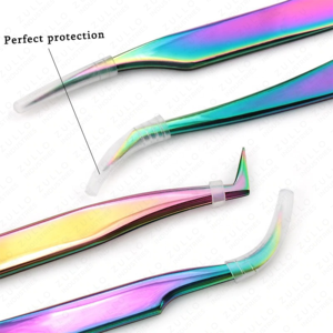 Premium Multi Color Stainless Steel Eyelash Tweezers Set for Extensions High Precision Volume & Isolation <b>Tools</b> - Product Image 2