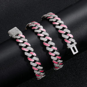 Womens Rose Gold Plated 925 <b>Silver</b> Cuban Link Chain Necklace with Crystal Rhinestones Luxury <b>Choker</b> Everyday Wear - Product Image 6