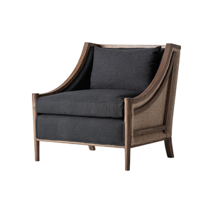Sillón de Salón Clásico Contemporáneo de Madera de Teca Maciza Hecho a Mano con Cojín de Felpa, Muebles de Sala de Estar Tapizados Cómodos de Primera Calidad - Product Image 1