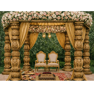 มณฑปงานแต่งงานสไตล์มหาราชา แอนโมล มานดัป สำหรับงานแต่งงานกลางแจ้ง ยอดขายดีที่สุด มณฑปงานแต่งงานกลางแจ้งแบบ FRP สวยงาม สำหรับงานแต่งงานฮินดู มณฑปามอเมริกา - Product Image 1