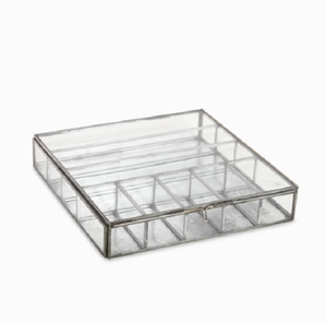 Elegant Glass Jewelry Organizer Decorative Storage Case Glass Jewelry Box with <b>Hinged</b> Lid Premium Organizer - Product Image 2