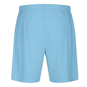 Ensemble T-shirt et short en coton bleu clair uni pour homme, col rond, décontracté, respirant, en tissu tricoté, sans couture sur le devant - Product Image 5