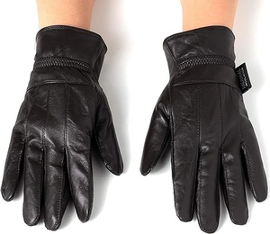 Gants d'hiver en cuir pour vélo, longueur poignet, thermiques, non doublés, style uni, compatibles écran tactile, pour le sport, les fêtes et l'usage quotidien - Product Image 6