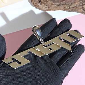 <b>Iced</b> <b>Out</b> Letter Pendant Necklace, Custom Cuban <b>Chain</b>, Hip Hop Jewelry, 925 Silver Hip hop style Necklace, Moissanite Jewelry - Product Image 5