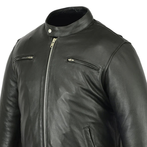 Custom <b>Clothes</b> Men Leather Jacket Men Clothing Vintage Fashion Windbreaker Jacket for Men - Product Image 5