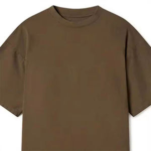 T-shirts pour hommes unisexes, dernière conception, en coton épais, col rond, coupe ample, longueur courte, couleur unie, personnalisables avec logo ou lettres imprimées - Product Image 1