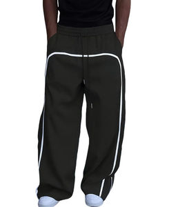 Pantalon de jogging oversize pour homme à entrejambe bas, en mélange de coton respirant, avec cordon de serrage, coupe décontractée, style streetwear, personnalisable avec logo - Product Image 4