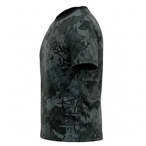 Camiseta Urbana Sublimada Personalizada para Hombre, Diseño Gráfico Abstracto Monocromático Oscuro, Estampado Completo en Poliéster - Product Image 3