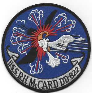 MAKRAH SPORTS MK-608 Eco-Friendly Custom Use USS PH MC CARD DD 822 Circle Embroidered <b>Sew</b>-<b>On</b> Canvas Fabric <b>Patch</b> - Product Image 1
