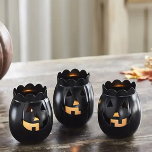 Ensemble de 2 lanternes en forme de seau Jack O' Lantern, décoration d'Halloween, lanternes à bougies - Product Image 5