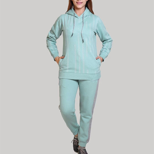 Custom Logo High Quality Custom Acid Wash and Embroidery Logo Soft Cotton Hoodie and Sweatpants Women Tracksuits Two Piece Sets - Product Image 3