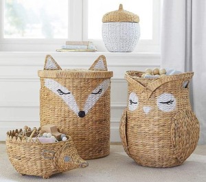 Cute Elephant Shaped Natural Water Hyacinth Storage <b>Basket</b> <b>With</b> <b>Lid</b> And Handle For Children's Toy Storage Animal <b>Basket</b> - Product Image 5
