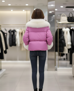 เสื้อแจ็คเก็ตผู้หญิงแบบมีฮู้ดบุขนหนานุ่ม  ผ้าฝ้ายถัก  แบบสองด้าน  รักษ์โลก  กันน้ำ  สำหรับฤดูหนาว - Product Image 4