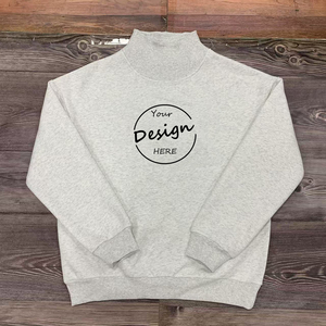 Pull-over léger en molleton 100 % coton de qualité supérieure pour femme, col montant uni, séchage rapide, respirant, coupe-vent - Product Image 1