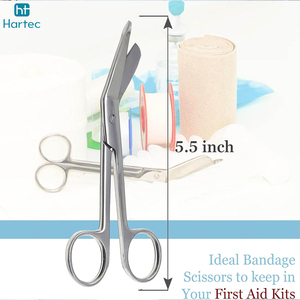 Ciseaux à pansements de qualité supérieure, poignée antidérapante, couleur argent, acier inoxydable médical, ciseaux de premiers secours pour traumatismes - Product Image 3