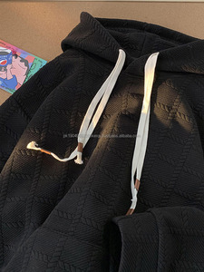 Vente en gros de sweats à capuche en polyester jacquard tendance printemps-automne, épaules tombantes, streetwear, haute qualité - Product Image 2