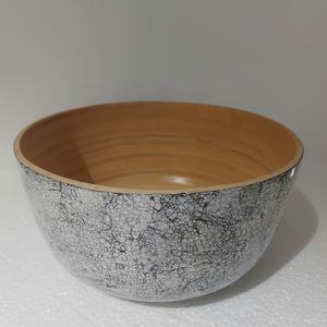 Grossiste de bol de service en bambou gris de haute qualité meilleure vente d'impression de coquille d'oeuf pour servir des salades fruits et des amuse-gueules - Product Image 2