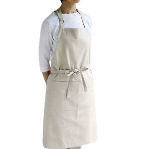 Tablier de chef en coton style japonais sans manches, pour cuisine, jardin, café, travail, avec plusieurs poches, écologique et durable - Product Image 5