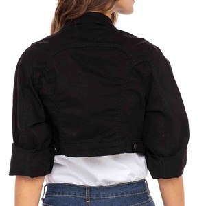 2026 Women Solid green Color Oversize Denim Jacket High Quality Cotton Fabric <b>Stand</b> Collar Street Style Denim Jacket For Ladies - Product Image 2