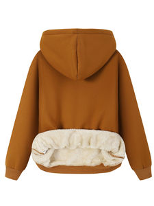 Pull à capuche surdimensionné personnalisé pour l'hiver, 100% polyester, polaire 420g, couleur unie, service OEM - Product Image 3