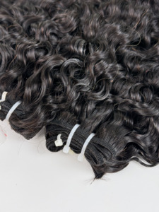 Venta al por Mayor de Extensiones de Cabello Humano 100% Natural, Ondulado Profundo, Color Negro Natural, Doble Trama a Máquina - Product Image 5