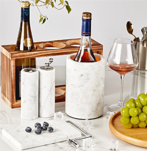 Seau à glace en marbre, refroidisseur de champagne, vase, refroidisseur à vin, seau à glace de luxe en pierre blanche, prix imbattable - Product Image 1