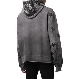Sudaderas con Lavado Ácido de Alta Calidad y Estilo para Hombre, Nuevo Diseño con Parches de Estrellas, Sudadera con Lavado Ácido para Hombre, Sudaderas de Moda Urbana al por Mayor para Hombre - Product Image 3