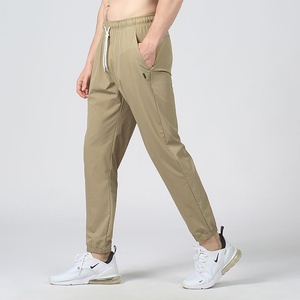 Spring <b>Summer</b> Linen Men Casual Pants Elastic Waist Flat Front Lightweight Fashion Straight Classic <b>Trousers</b> - Product Image 3