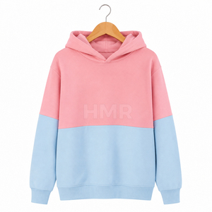 Sweat-shirt à capuche oversize HMR Sorority Sisterhood, color block rose et bleu, en polaire, coupe classique - Product Image 5