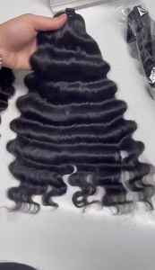 Extensiones de cabello humano negro, cabello corto rizado y liso, le da un aspecto elegante a las mujeres, fácil de usar con clip para todas las ocasiones - Product Image 3