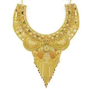 Wholesale 14K 18K 24K Micron Gold Heavy <b>Bridal</b> Long Necklaces Set Traditional Dubai Style Brass Gold Filled Jewelry Oro Joyeria - Product Image 4