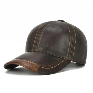 Latest Design Direct Sale Custom OEM Service Genuine Leather <b>Cap</b> New Streetwear Style Genuine Leather <b>Cap</b> - Product Image 1