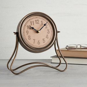 Gold Metal Desk <b>Clock</b> For Luxury Home Office Decoration With Premium Detailing And Elegant Time Display - Product Image 6