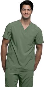 Blouse d'infirmière unisexe haut de gamme à col en V et manches courtes, vêtements de santé, fabricant OEM, 100% coton, élasthanne/polyester peigné - Product Image 2