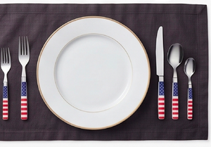 American Flag Design Stainless Steel Flatware Set Dishwasher Safe Party Cutlery With <b>Plastic</b> Handles High <b>Mirror</b> Polish For Home - Product Image 4