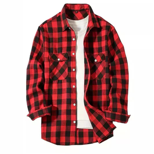 Chemises en flanelle à carreaux décontractées pour homme, printemps-automne, manches longues, douces, confortables, coupe ajustée, styles tendance pour homme - Product Image 3