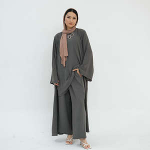 Abaya Casual Moderna de Lujo para Mujer Musulmana, Estilo Dubái, Kimono Abierto con Cinturón, Elegante Ropa Islámica para Uso Diario, Largo hasta el Suelo - Product Image 3