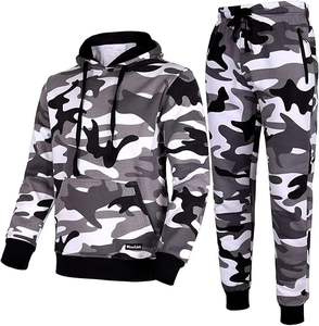 Ensemble de survêtement 2 pièces pour homme, style hip-hop, automne, sweat-shirt à manches longues, sweat-shirt de sport décontracté, jogging, poches, 100% coton - Product Image 1