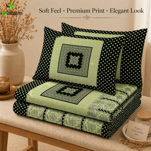 Luxury King Size Cotton <b>Bedding</b> <b>Set</b> 3 Piece Panel Design | Bedspread with Pillow Covers Soft Comfortable Home Textile Collection - Product Image 3