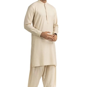 Conjunto de Shalwar Qameez Tradicional para Hombre de Color Sólido, Étnico, de Alta Calidad, Secado Rápido, Transpirable, Talla Grande, 2 Piezas, Kurta para Todas las Temporadas - Product Image 1